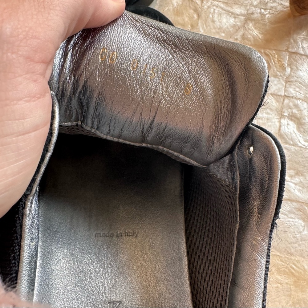 Authentic Louis Vuitton Black suede & canvas sneakers LV logo unisex trainers - Picture 11 of 14